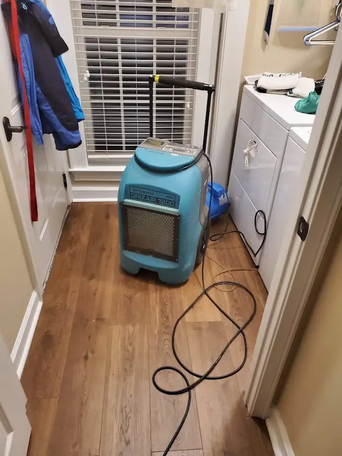 Commercial dehumidifier deployed for Flood Damage Cleanup in Midway City
